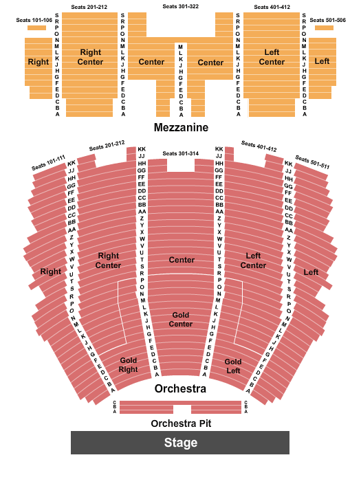Centennial Hall Lion King Seating Chart